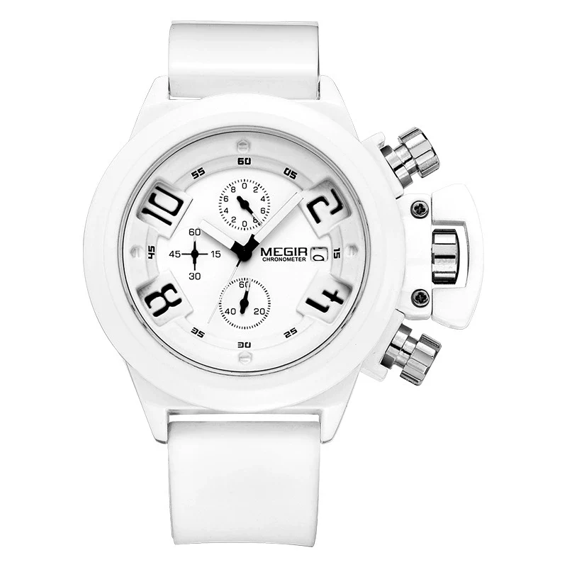Wholesale Multifunctional Men's Alloy Case Silicone Strap Round Dial Quartz Watch Waterproof With Spiral Crown And Pin Buckle - Image 5