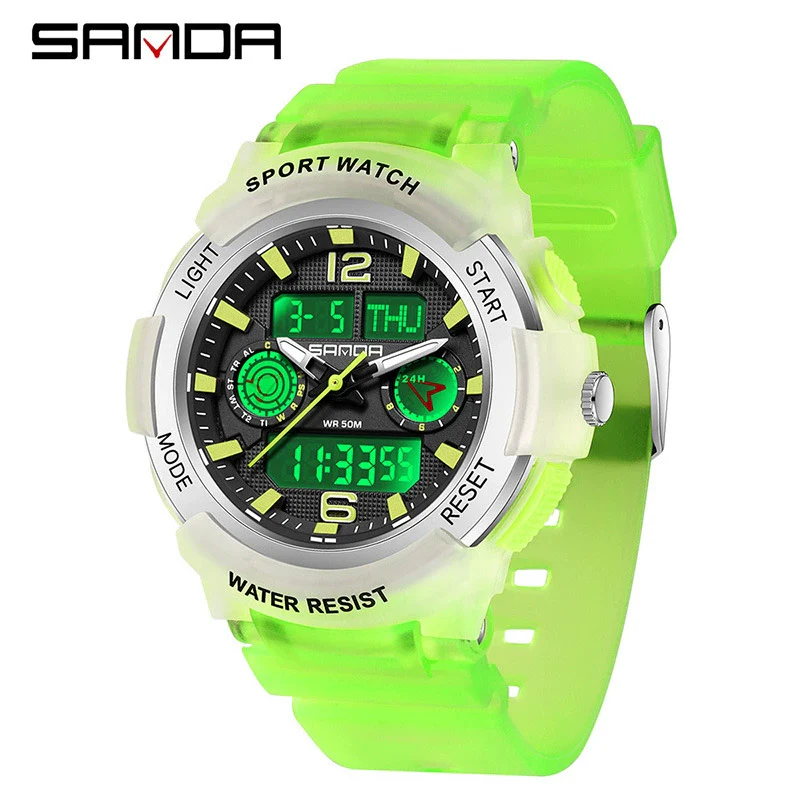 Wholesale Multifunctional Outdoor Sports Waterproof Electronic Watch For Students Abs Case Tpu Strap Acrylic Mirror Round Dial - Image 4