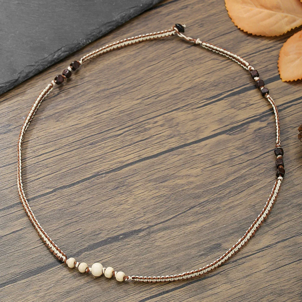 Wholesale Multistrand Winding Woven Handmade Wooden Bead Bracelet Minimalist Style - Image 3
