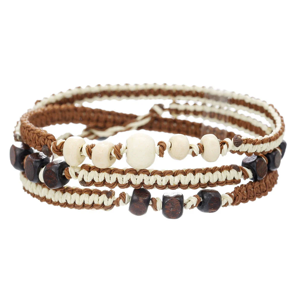 Wholesale Multistrand Winding Woven Handmade Wooden Bead Bracelet Minimalist Style - Image 5