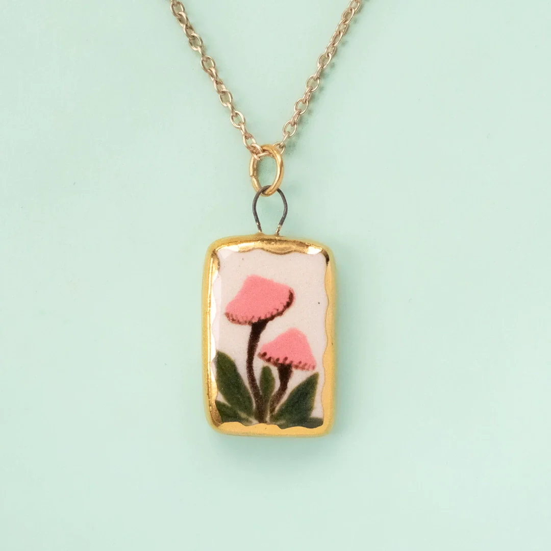 Wholesale Mushroom Food Pendant Necklace Copper Electroplated Ochain Unisex Simple Style - Image 9