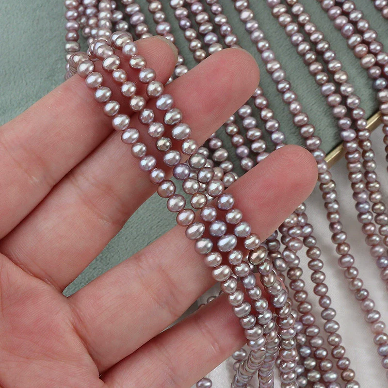 Wholesale Natural Freshwater Pearl Eggshaped String Jewelry Purple - Image 2