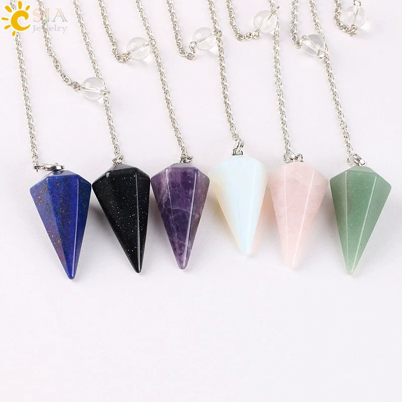 Wholesale Natural Semiprecious Stone And Copper Accessories Spirit Pendulum Polished Unisex Personality Style