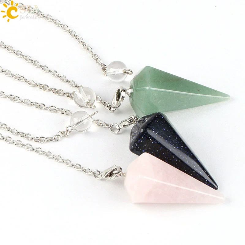 Wholesale Natural Semiprecious Stone And Copper Accessories Spirit Pendulum Polished Unisex Personality Style - Image 3