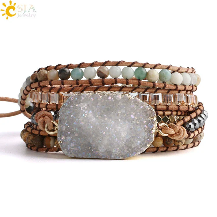 Wholesale Natural Stone Bohemian Handwoven Tree Of Life Minimalist Women's Bracelet - Image 6