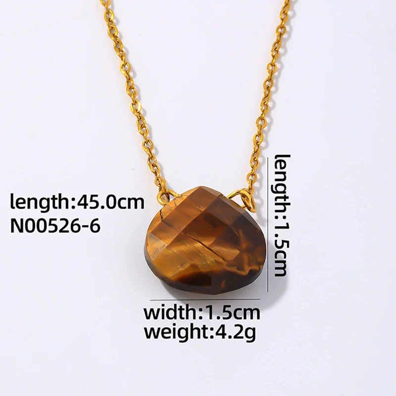 Wholesale Natural Stone Dropshaped Pendant Clavicle Ochain Handmade Women's Fashion Accessories - Image 10