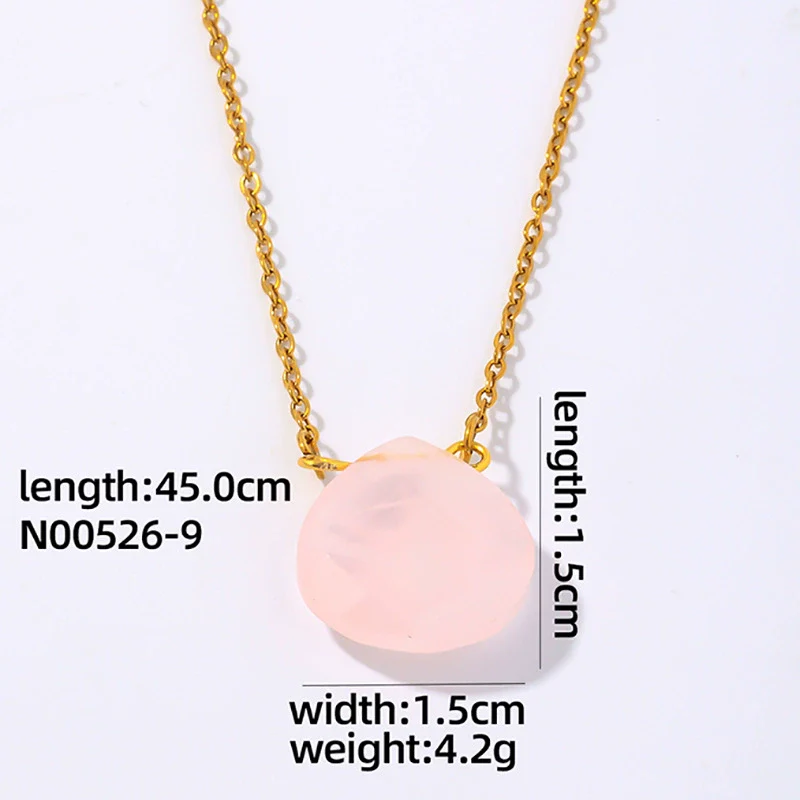 Wholesale Natural Stone Dropshaped Pendant Clavicle Ochain Handmade Women's Fashion Accessories - Image 11