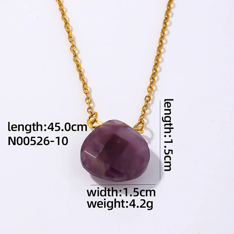Wholesale Natural Stone Dropshaped Pendant Clavicle Ochain Handmade Women's Fashion Accessories - Image 12