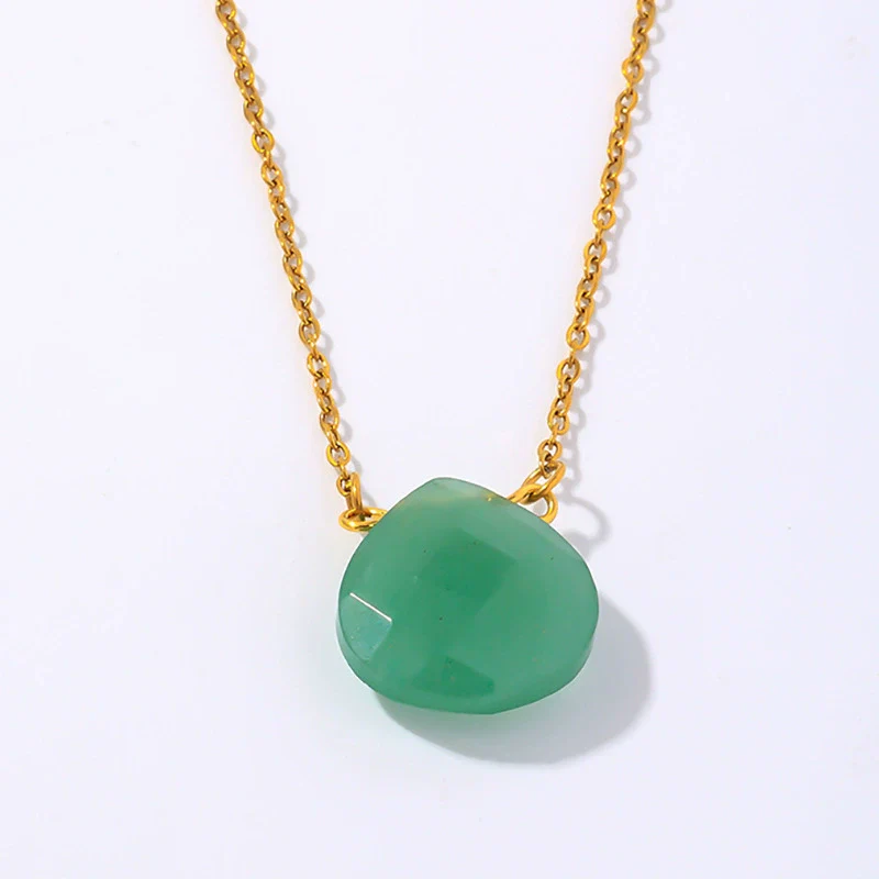 Wholesale Natural Stone Dropshaped Pendant Clavicle Ochain Handmade Women's Fashion Accessories - Image 5