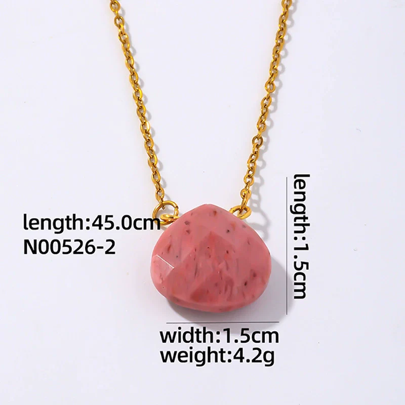 Wholesale Natural Stone Dropshaped Pendant Clavicle Ochain Handmade Women's Fashion Accessories - Image 6