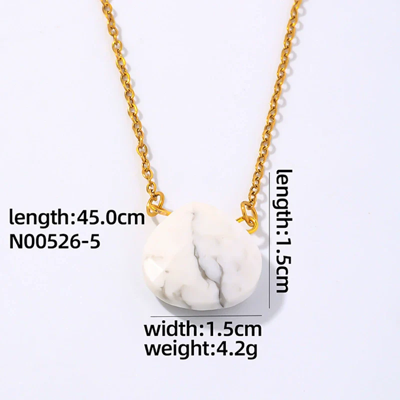Wholesale Natural Stone Dropshaped Pendant Clavicle Ochain Handmade Women's Fashion Accessories - Image 9