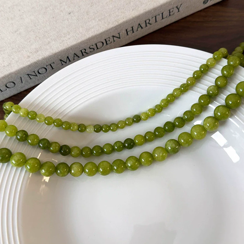 Wholesale Natural Stone Necklace Retro Geometric Style Handbeaded Polished Ball Chain For Women - Image 2