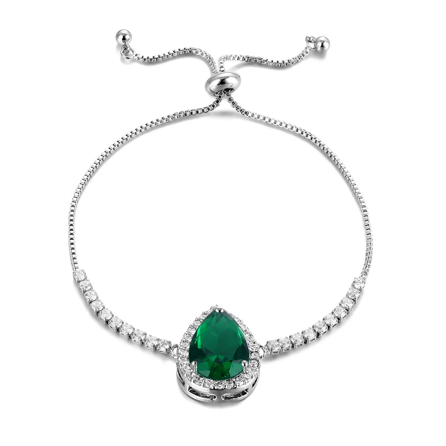 Wholesale Natural Style Drop Shape Environmental Protection Copper Electroplating Women's Zircon Bracelet - Image 5
