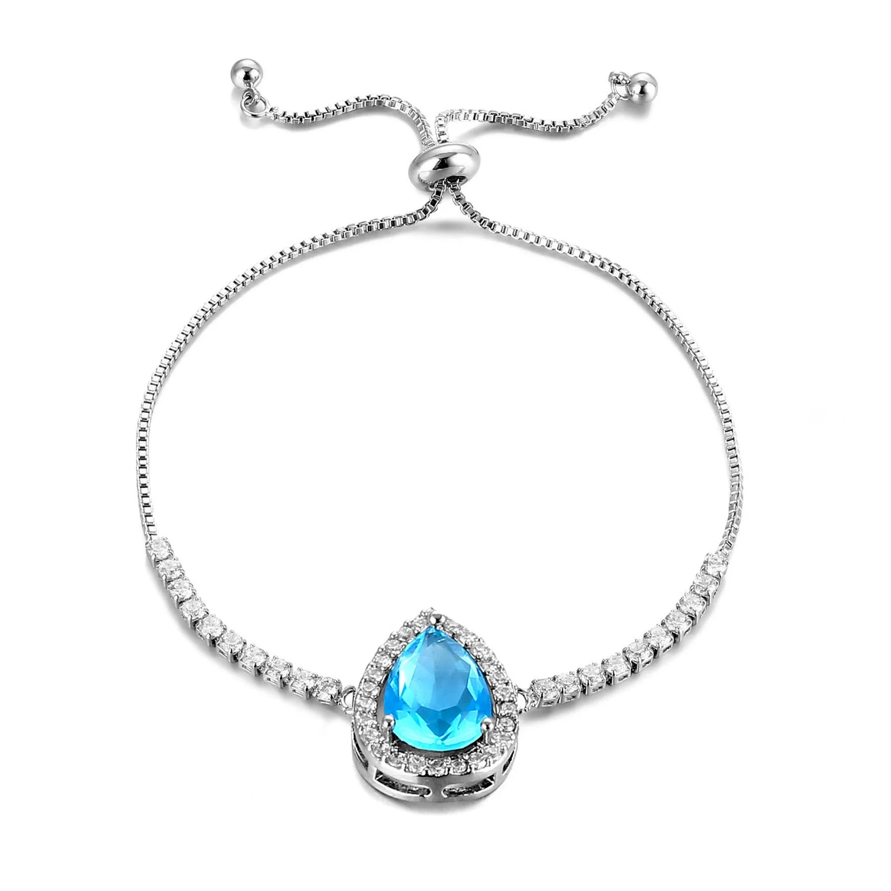 Wholesale Natural Style Drop Shape Environmental Protection Copper Electroplating Women's Zircon Bracelet - Image 6