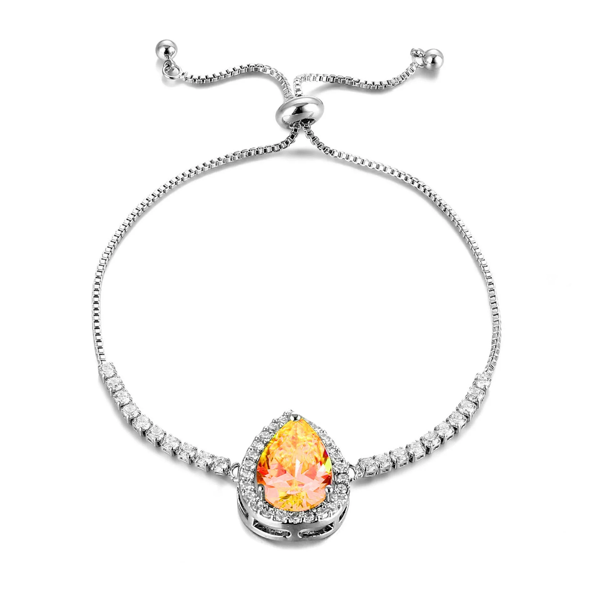 Wholesale Natural Style Drop Shape Environmental Protection Copper Electroplating Women's Zircon Bracelet - Image 7