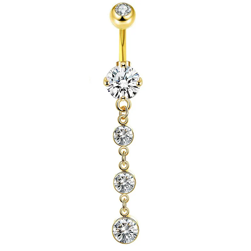 Wholesale Navel Ring Stainless Steel Inlaid Zircon With Heart Pattern And Electroplating Treatment Unisex - Image 20