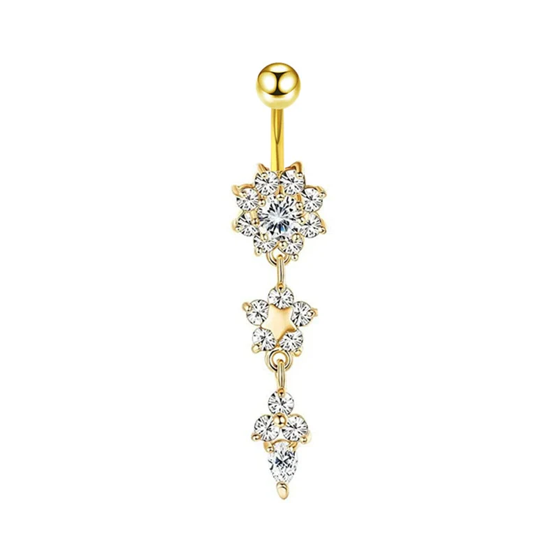Wholesale Navel Ring Stainless Steel Inlaid Zircon With Heart Pattern And Electroplating Treatment Unisex - Image 24