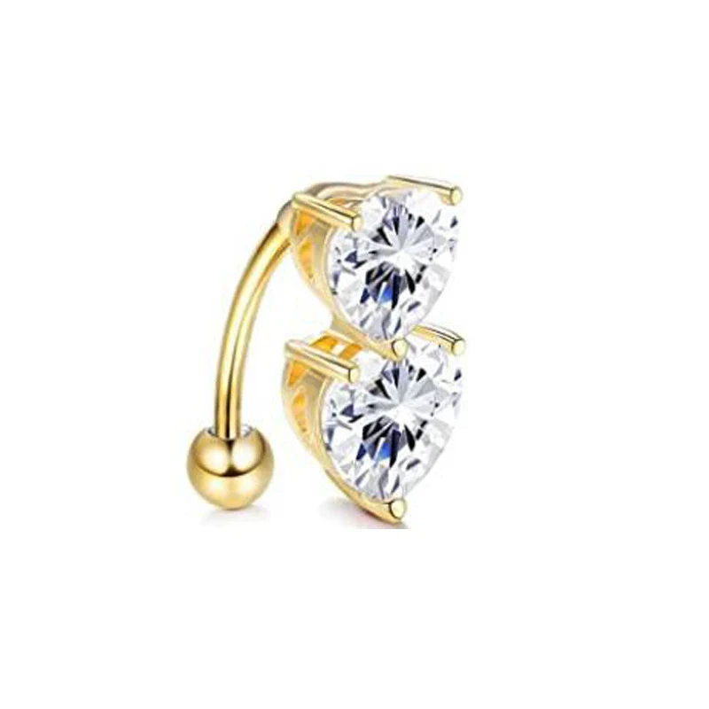 Wholesale Navel Ring Stainless Steel Inlaid Zircon With Heart Pattern And Electroplating Treatment Unisex - Image 5