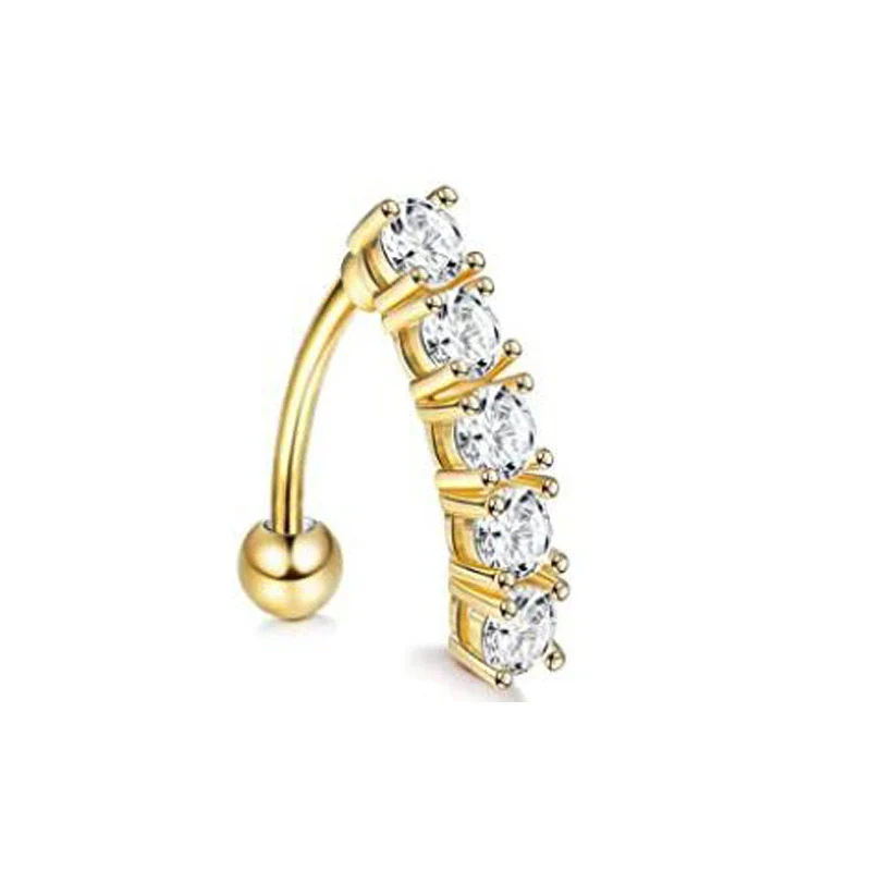 Wholesale Navel Ring Stainless Steel Inlaid Zircon With Heart Pattern And Electroplating Treatment Unisex - Image 6