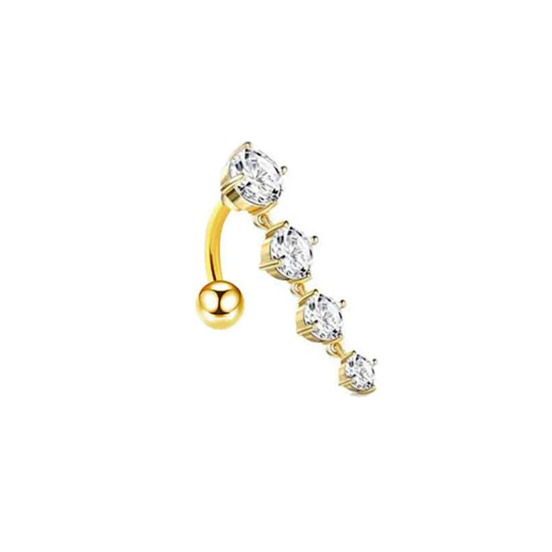 Wholesale Navel Ring Stainless Steel Inlaid Zircon With Heart Pattern And Electroplating Treatment Unisex - Image 8