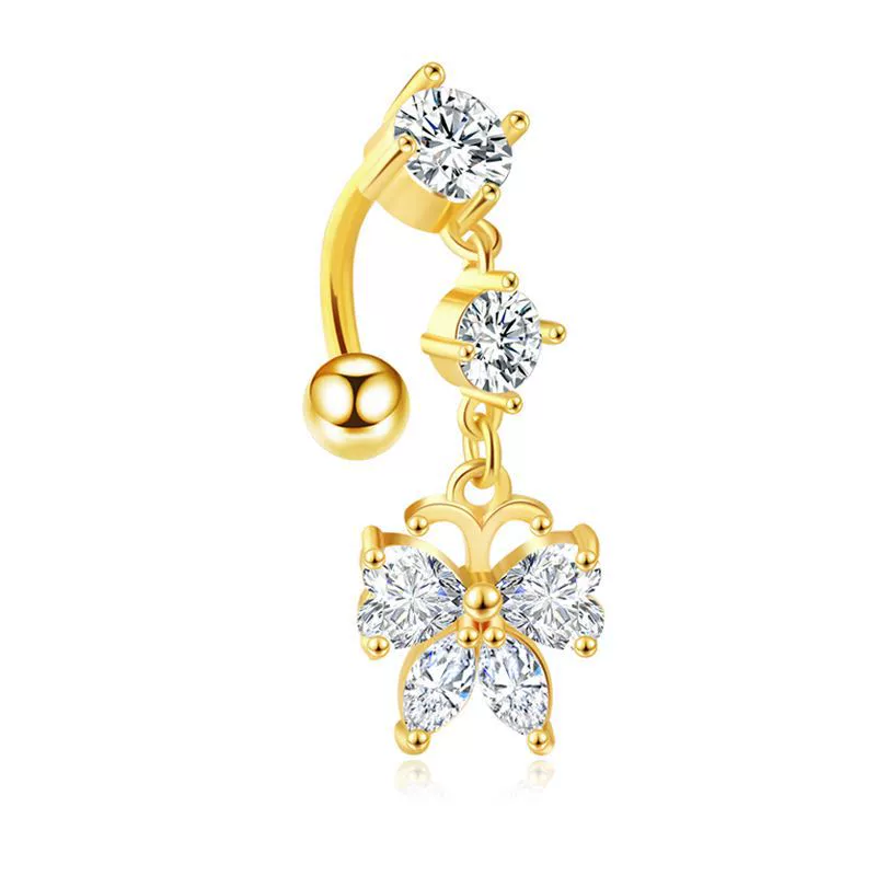 Wholesale Navel Ring Stainless Steel Inlaid Zircon With Heart Pattern And Electroplating Treatment Unisex - Image 9