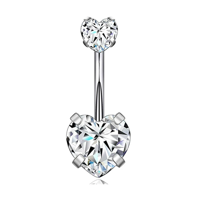 Wholesale Navel Rings Set Stainless Steel Zirconencrusted Drop Shape Electroplating Unisex Body Piercing Jewelry - Image 11