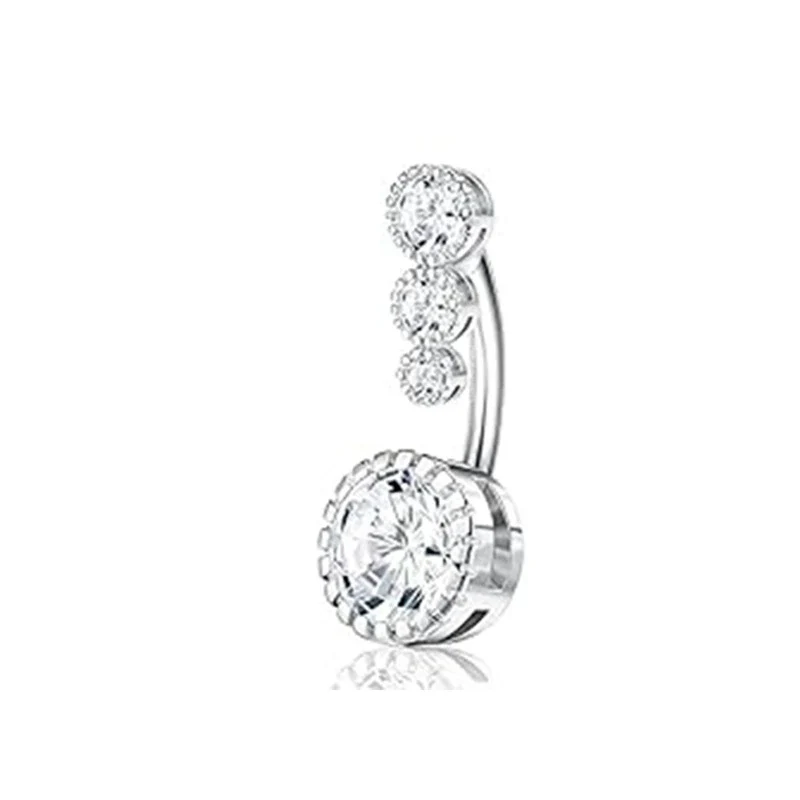 Wholesale Navel Rings Set Stainless Steel Zirconencrusted Drop Shape Electroplating Unisex Body Piercing Jewelry - Image 13