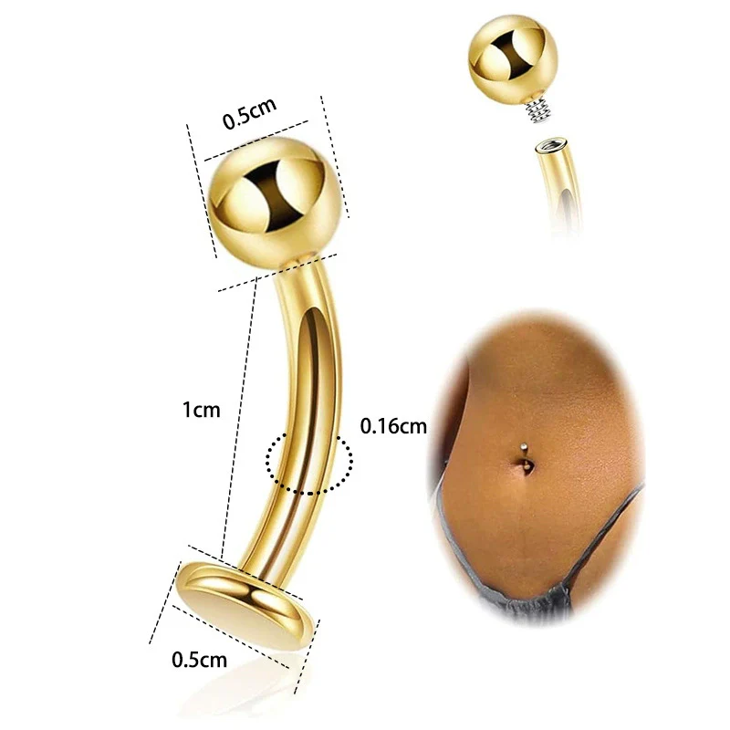 Wholesale Navel Rings Set Stainless Steel Zirconencrusted Drop Shape Electroplating Unisex Body Piercing Jewelry - Image 8