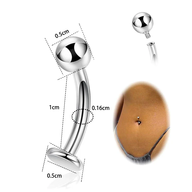 Wholesale Navel Rings Set Stainless Steel Zirconencrusted Drop Shape Electroplating Unisex Body Piercing Jewelry - Image 9