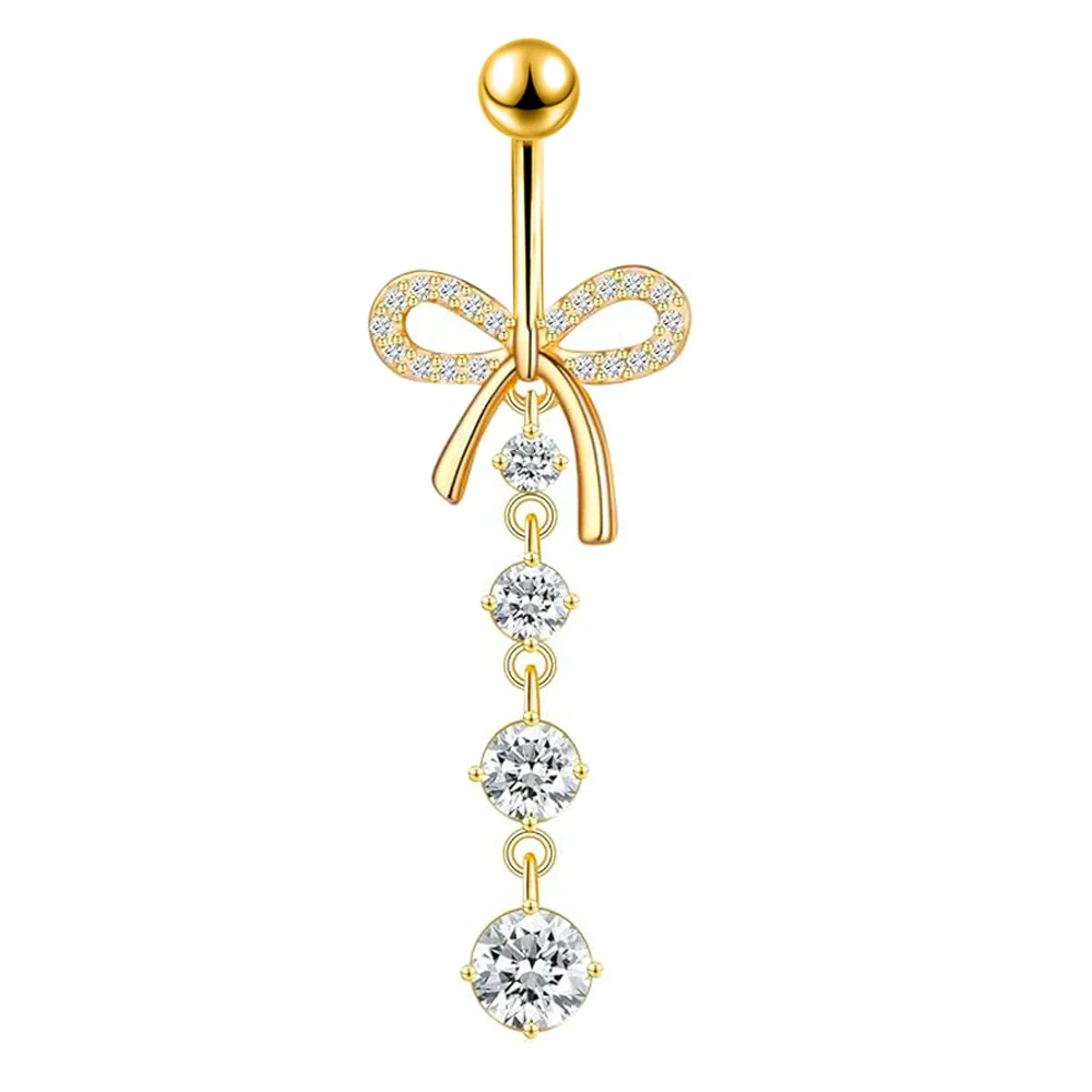 Wholesale Navel Rings Stainless Steel Bowknot Electroplated Body Piercing Jewelry Unisex - Image 10