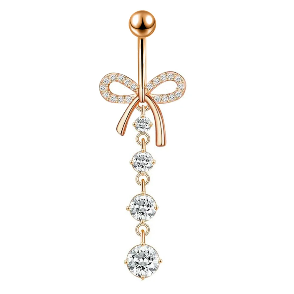 Wholesale Navel Rings Stainless Steel Bowknot Electroplated Body Piercing Jewelry Unisex - Image 11