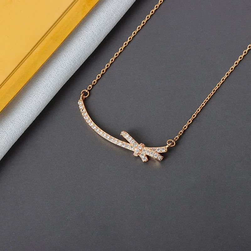 Wholesale Necklace 925 Sterling Silver Bow Mixed Gem Inlay Electroplating - Image 7