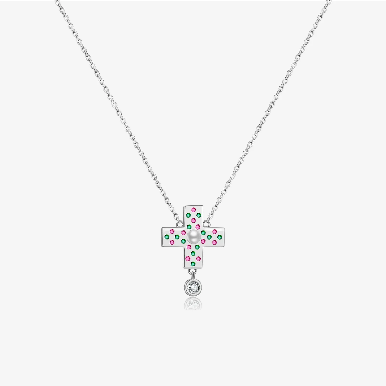 Wholesale Necklace 925 Sterling Silver Cross Zircon Electroplated Geometric Design For Women - Image 6