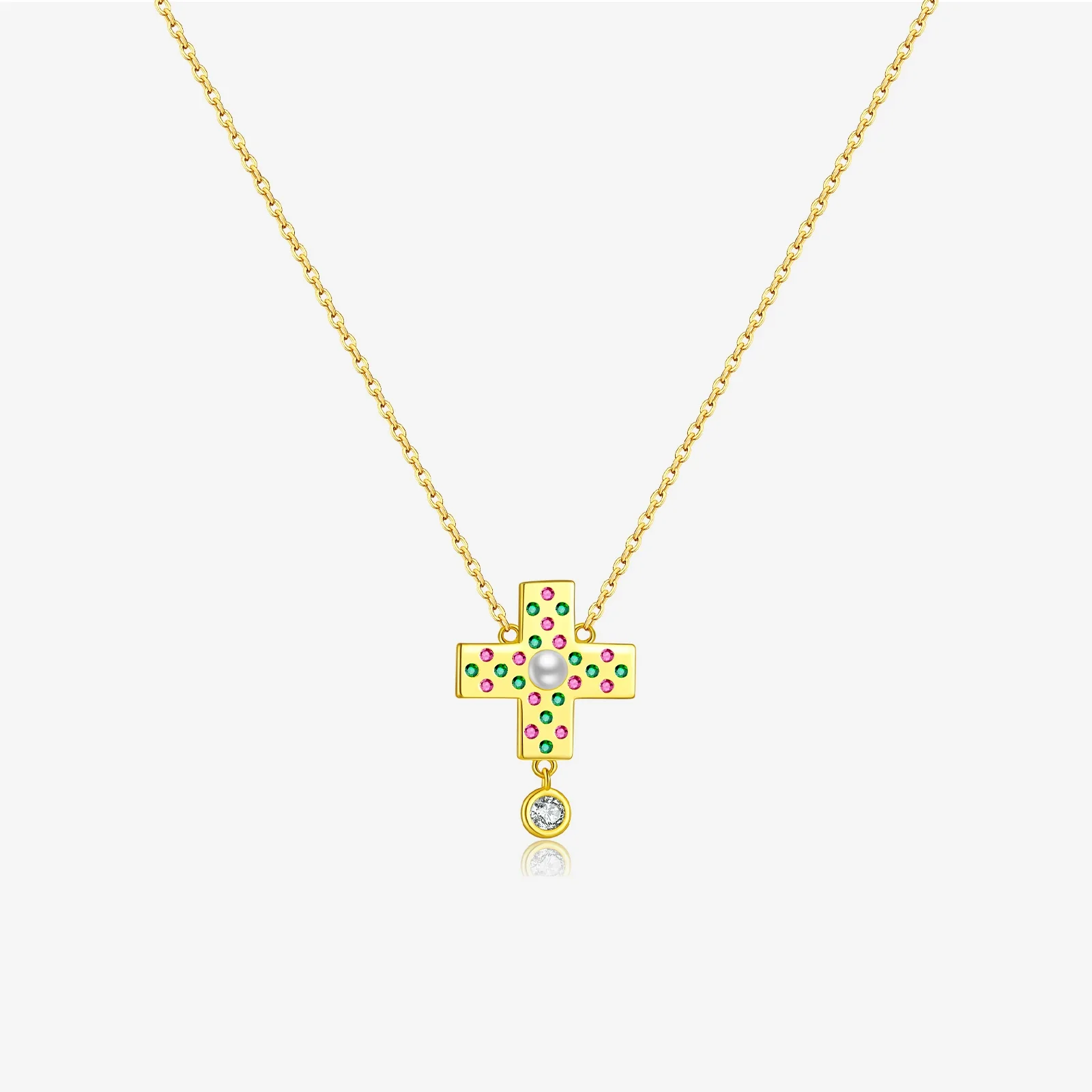 Wholesale Necklace 925 Sterling Silver Cross Zircon Electroplated Geometric Design For Women - Image 7