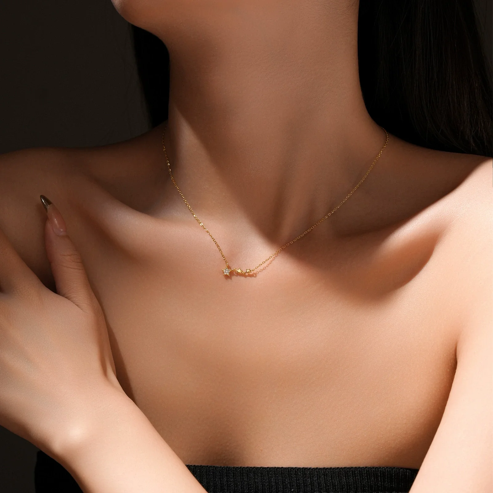 Wholesale Necklace 925 Sterling Silver Fivepointed Star Electroplated Fashion Geometric Style For Women - Image 2