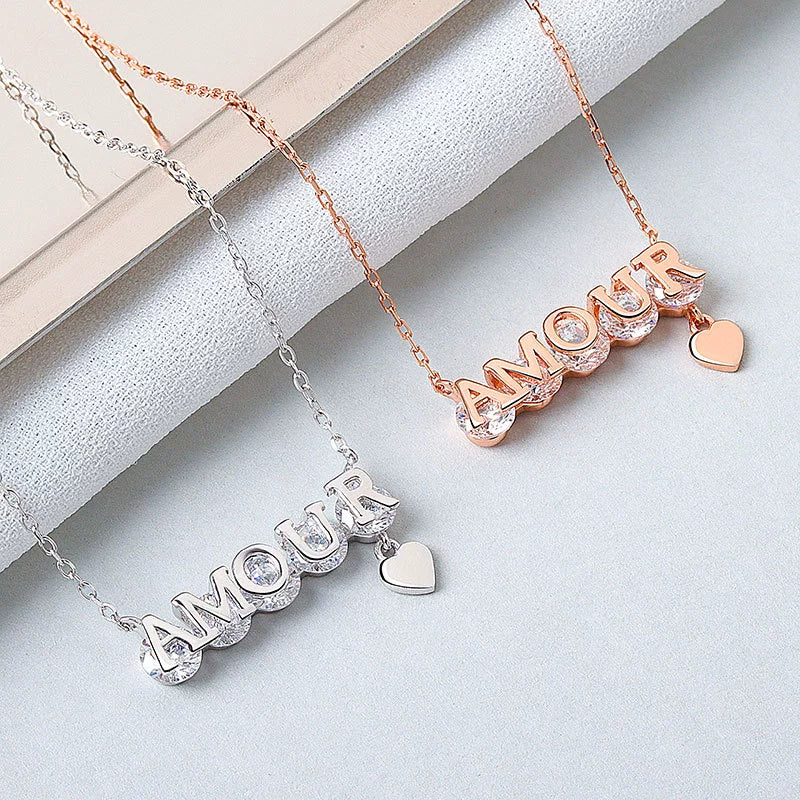 Wholesale Necklace 925 Sterling Silver Letter Pendant Electroplating For Female And Couple - Image 2
