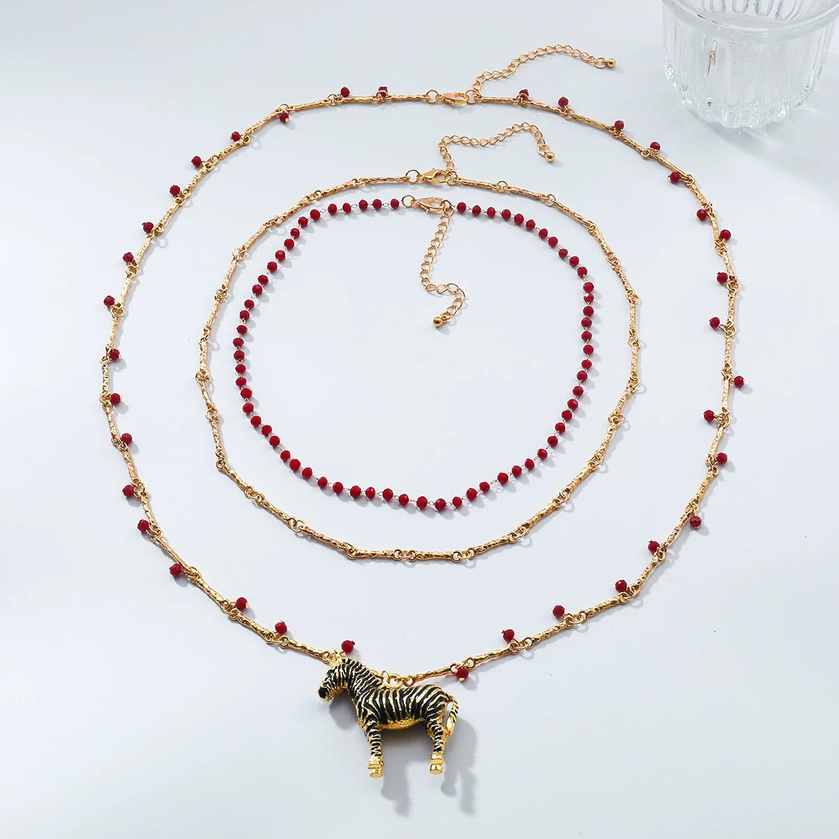 Wholesale Necklace Alloy Animal Braided Beaded Electroplated Multilayered Long - Image 2