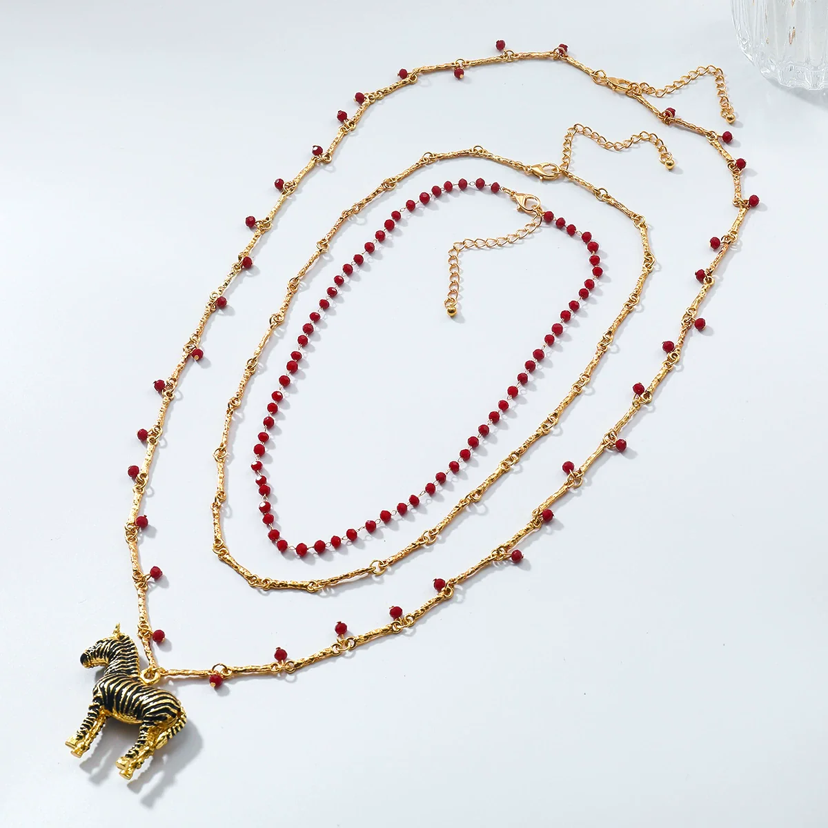 Wholesale Necklace Alloy Animal Braided Beaded Electroplated Multilayered Long - Image 4