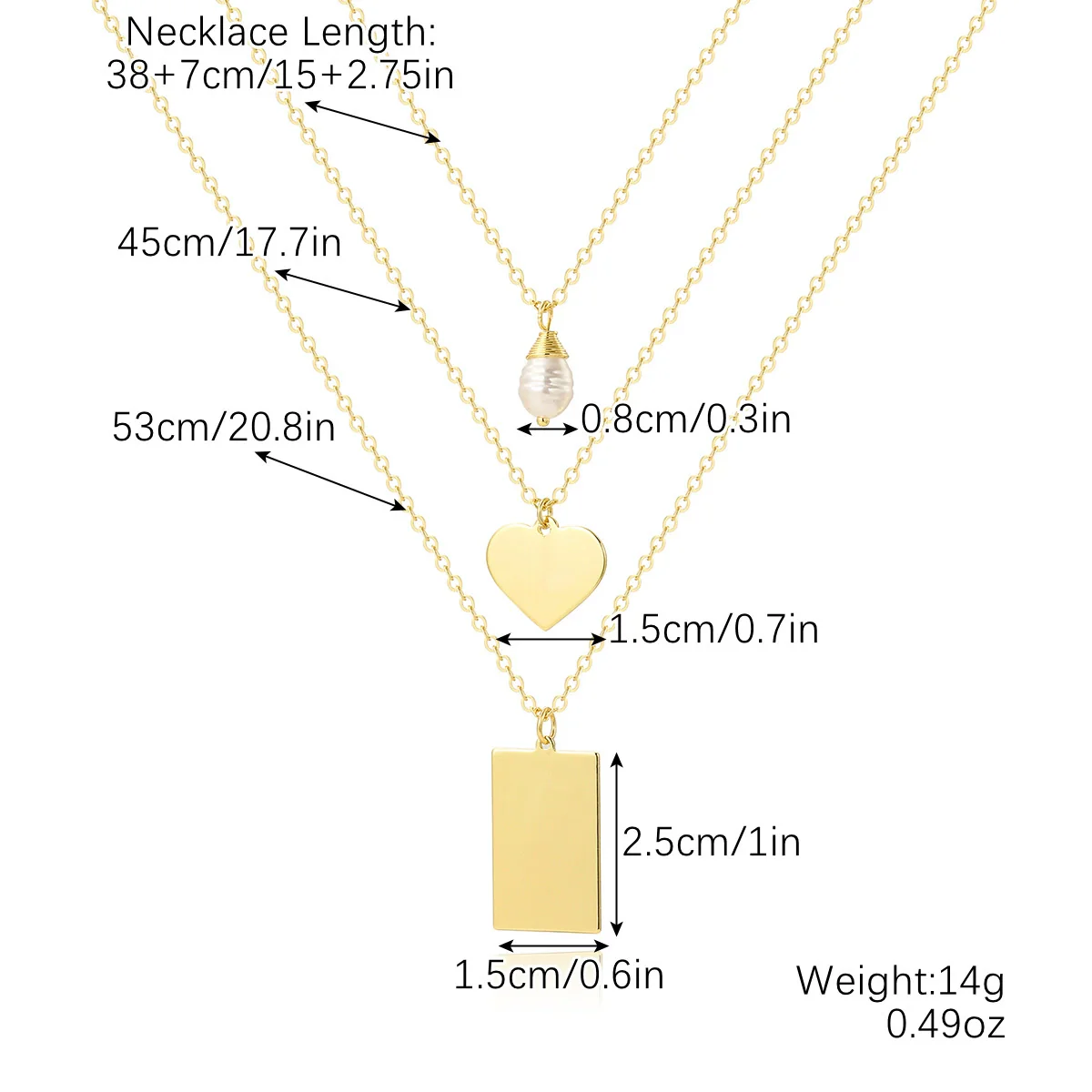 Wholesale Necklace Alloy Pearl Pendant Geometric Fashion Electroplating Women's - Image 10
