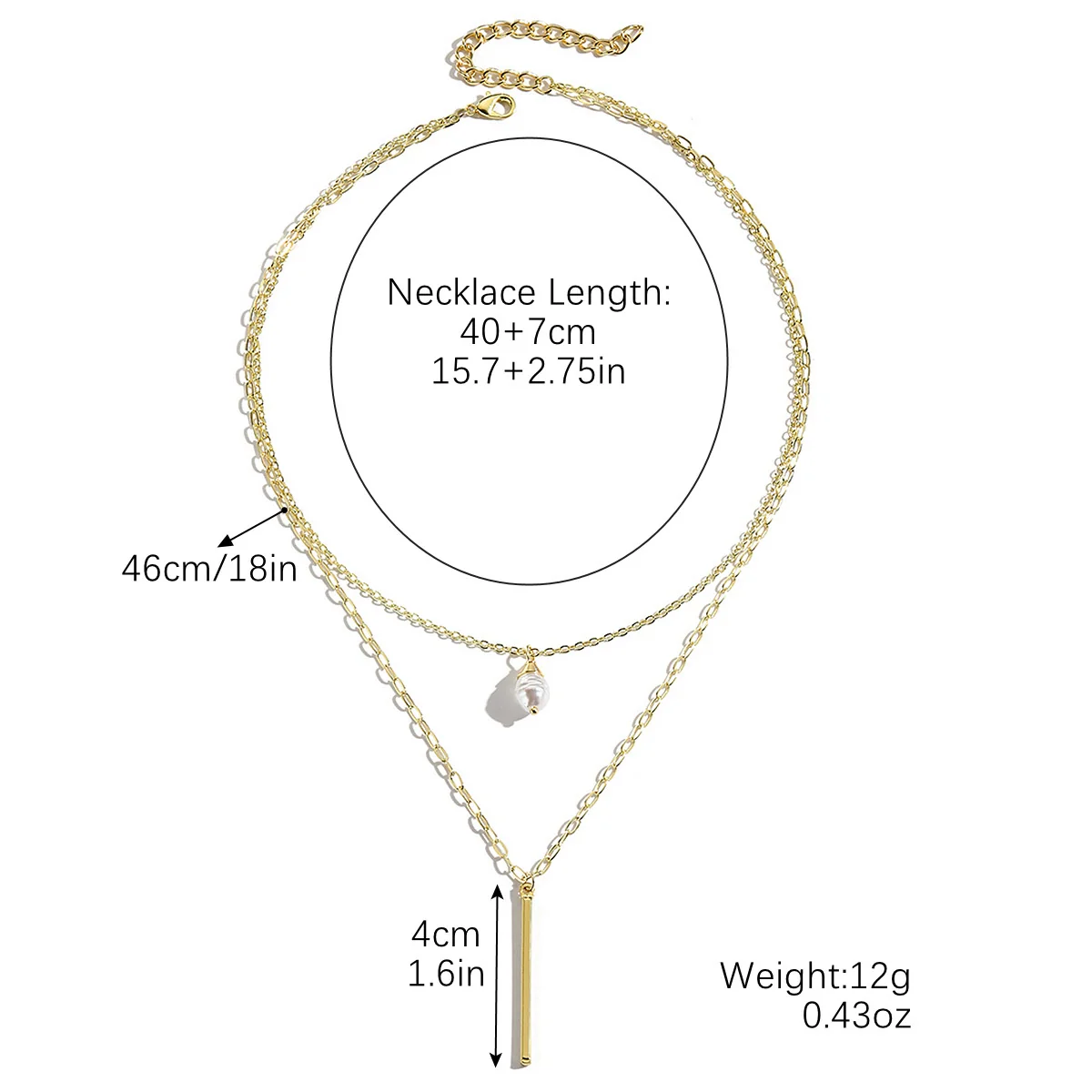 Wholesale Necklace Alloy Pearl Pendant Geometric Fashion Electroplating Women's - Image 9