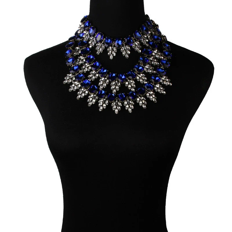 Wholesale Necklace Alloy Resin Crystal Geometric Inlaid Women's Accessories - Image 3