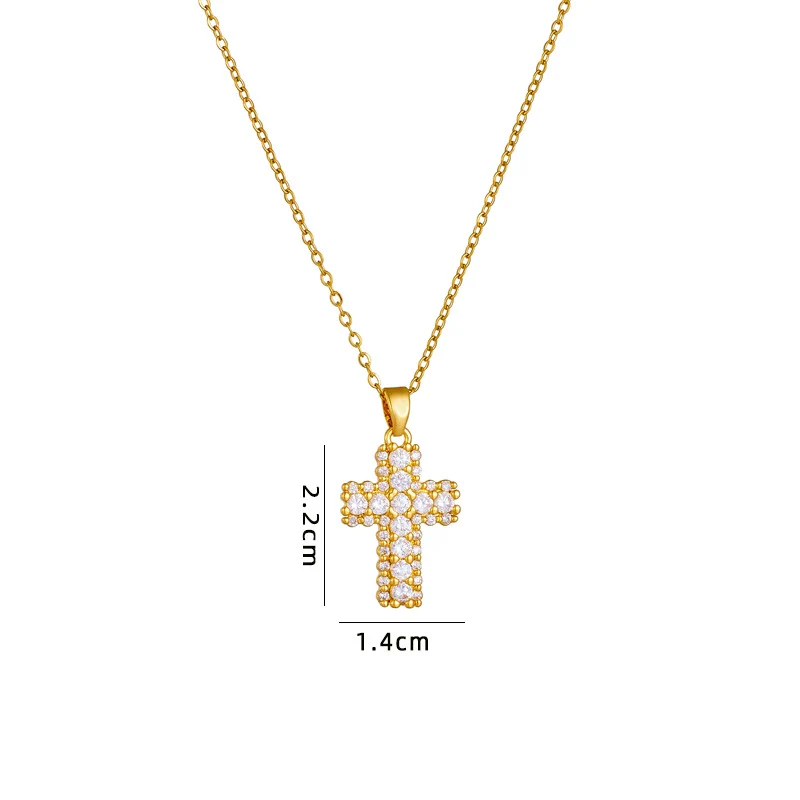 Wholesale Necklace Copper Mixed Gem Inlay Geometric Electroplating Ochain Pendant For Women - Image 5