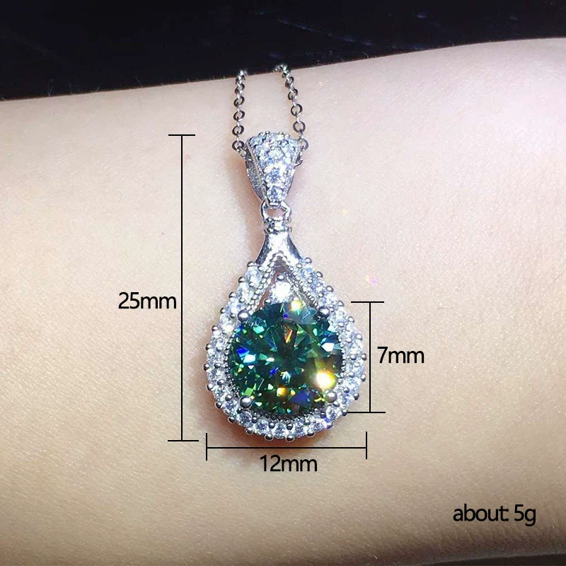 Wholesale Necklace Copper Mixed Gem Inlay Geometric Water Drop Pendant For Women - Image 4