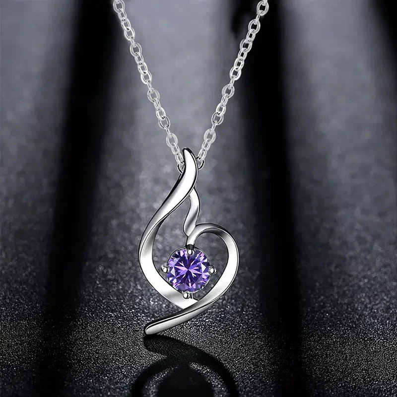 Wholesale Necklace Copper Ochain Heart Shape Inlaid Zircon For Women - Image 2