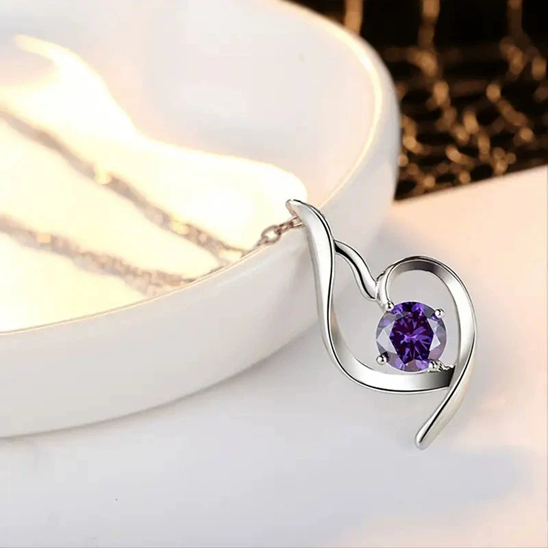 Wholesale Necklace Copper Ochain Heart Shape Inlaid Zircon For Women - Image 3