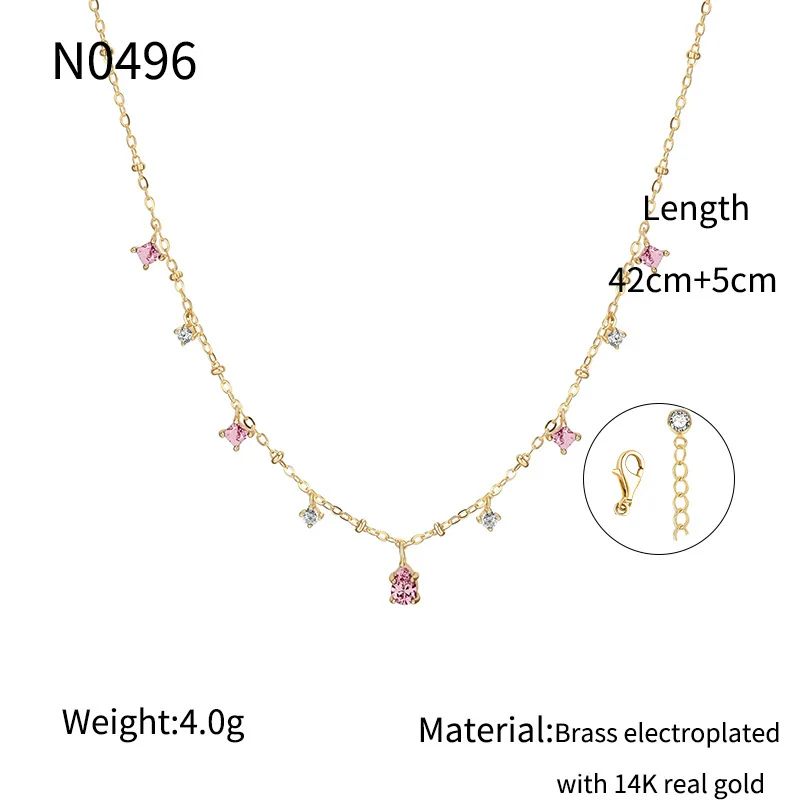 Wholesale Necklace Copper Plated With Real Gold Geometric Style Electroplating For Women - Image 6