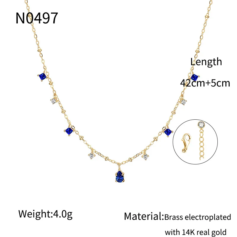 Wholesale Necklace Copper Plated With Real Gold Geometric Style Electroplating For Women - Image 7