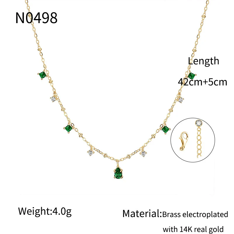 Wholesale Necklace Copper Plated With Real Gold Geometric Style Electroplating For Women - Image 8