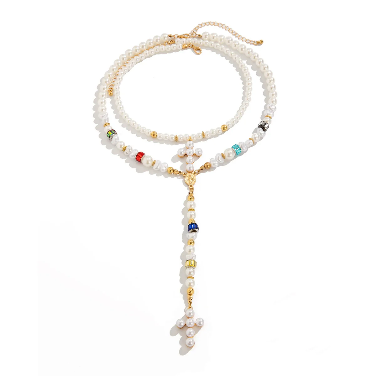 Wholesale Necklace Imitation Pearl Alloy Acrylic Diamond Geometric Electroplated Female Clavicle Chain - Image 5