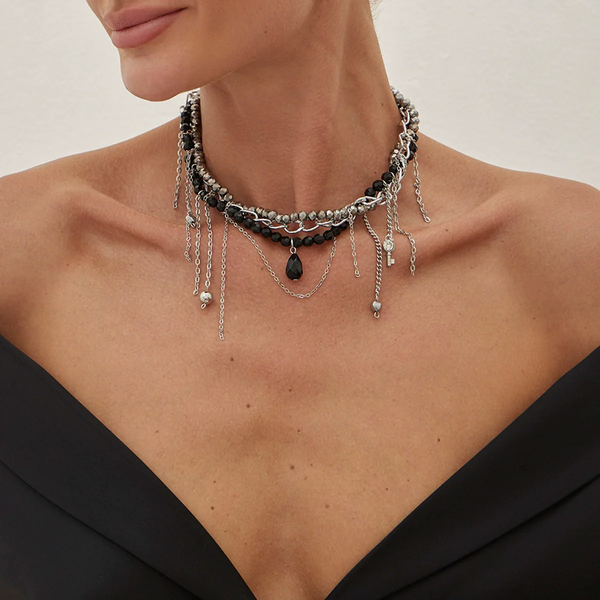 Wholesale Necklace Imitation Pearl Iron Chain Claw Chain Alloy Geometric Style Electroplating Women - Image 11